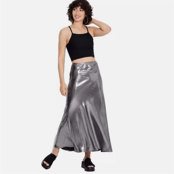 wild fable Dresses & Skirts - TWO - Wild Fable Metallic Silver Skirts